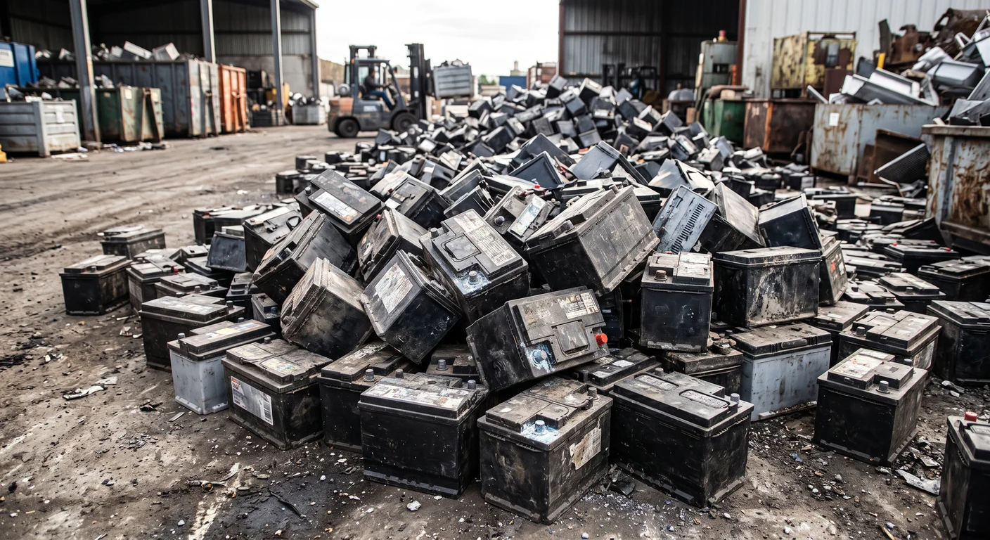 Batteries scrap ready for collection