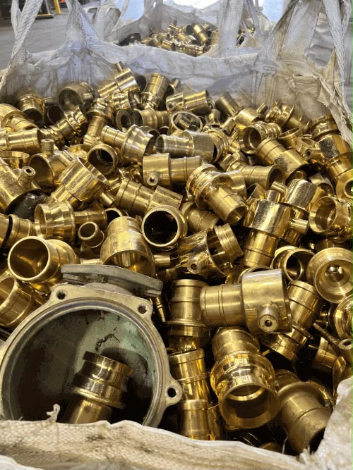 Brass scrap ready for collection