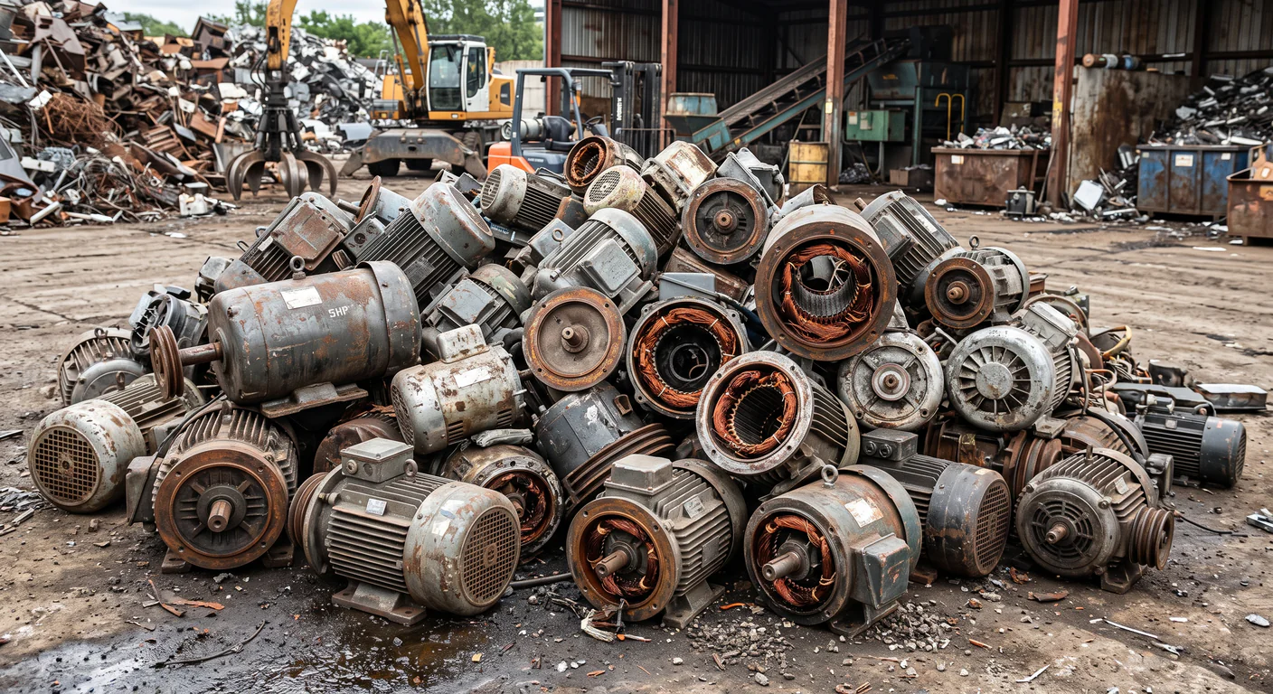 Electric Motors scrap ready for collection