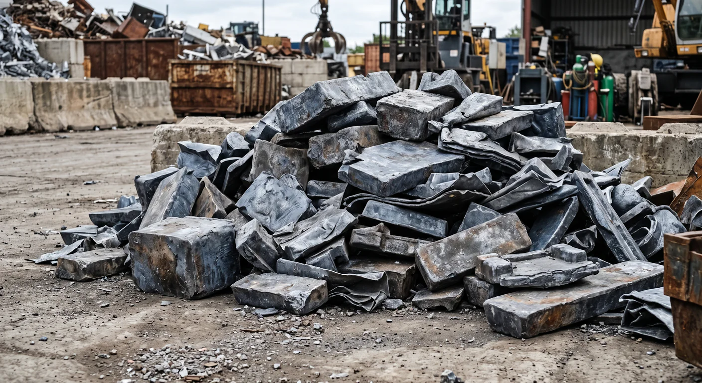 Lead scrap ready for collection